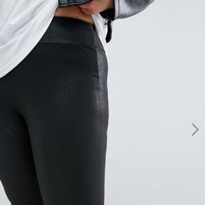 River Island Coated Leather Look Leggings Size 24